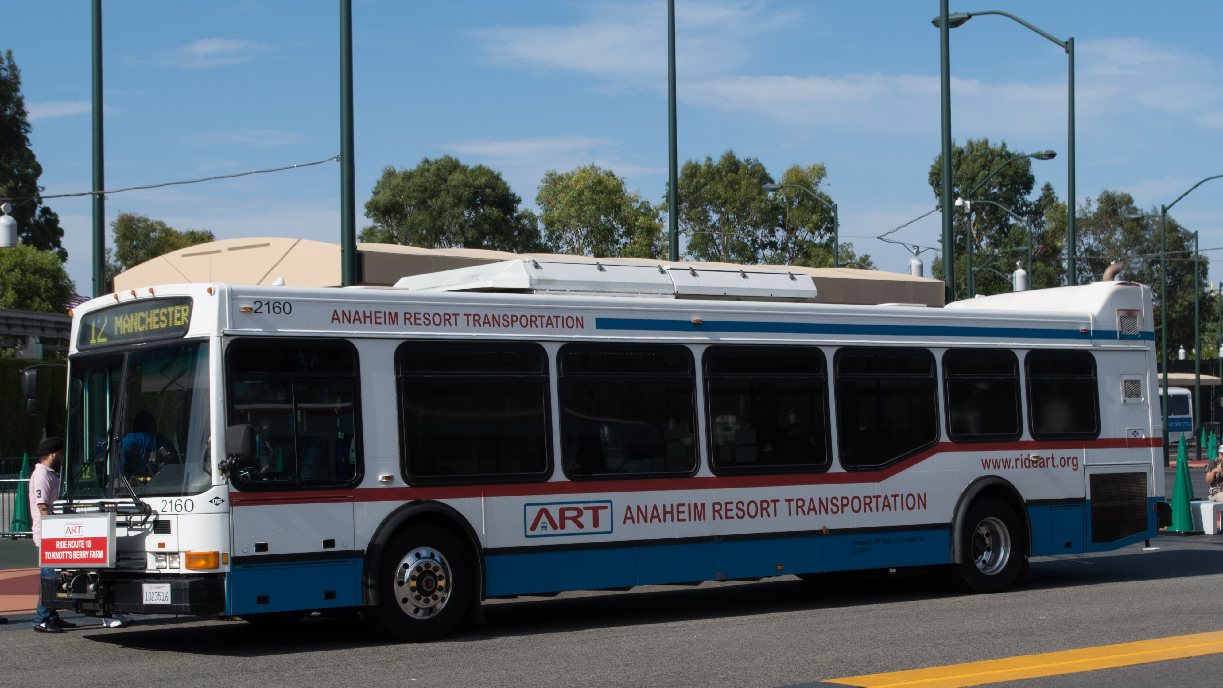 Anaheim Resort Transportation bus serving the visitor district