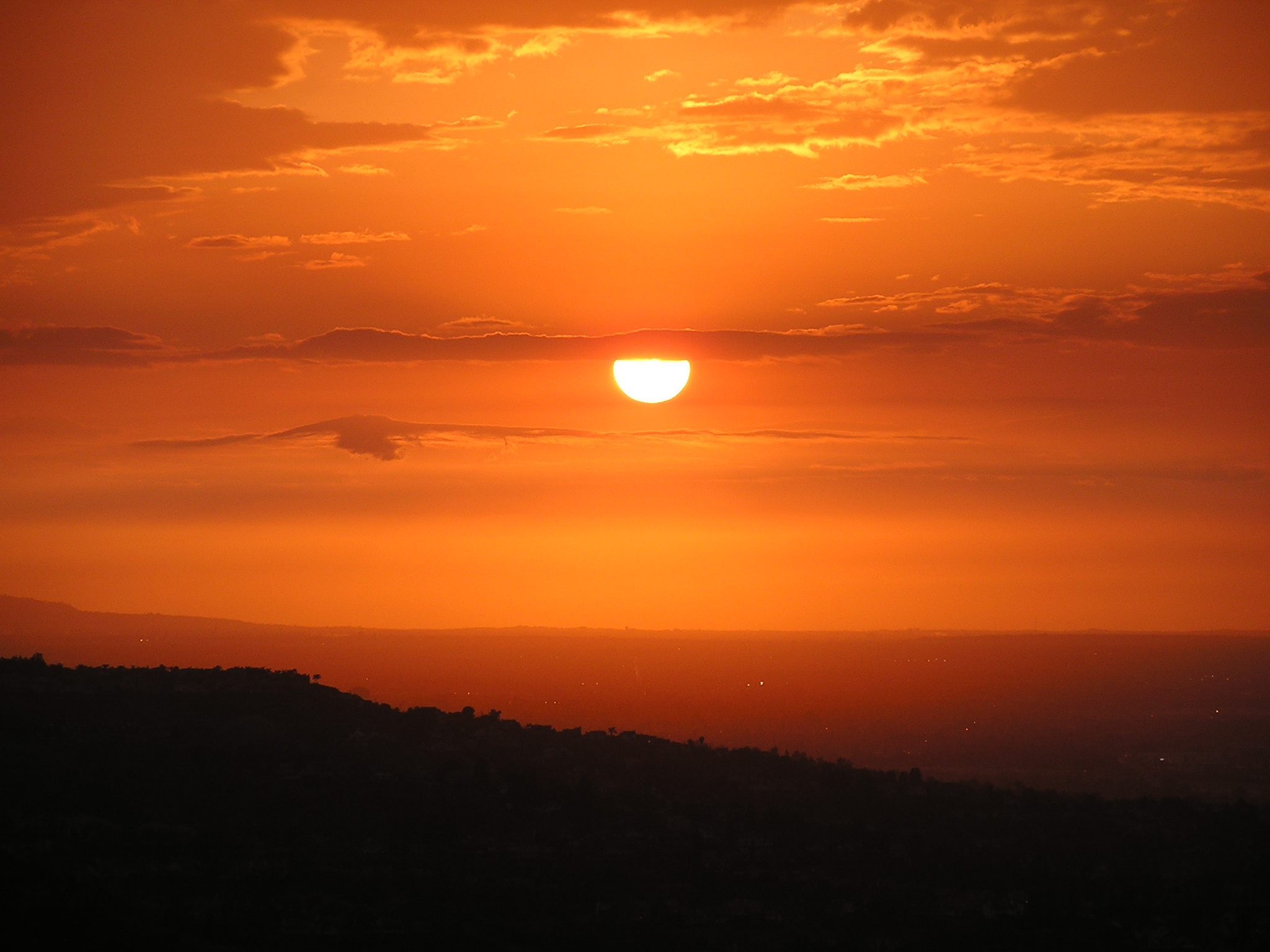 Sunset over Anaheim Hills, California